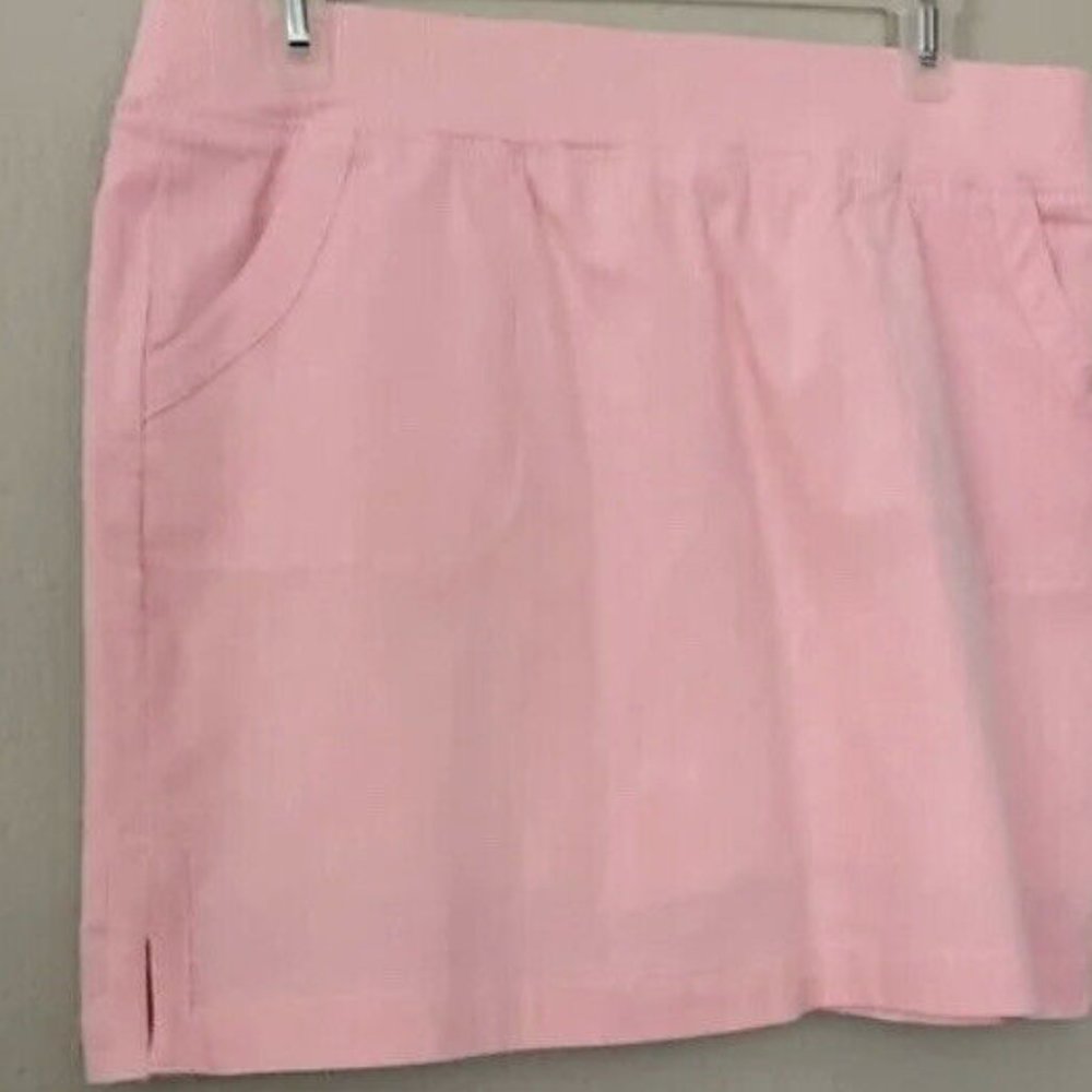Crown & Ivy Skort Women’s Sz 16 Pink & White Pinstripe
